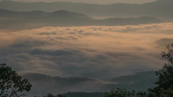 Fog Mountain in the Morning