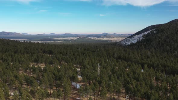 Ponderosa Pine Forest In Coconino National Forest - Flagstaff, AZ - Aerial alt