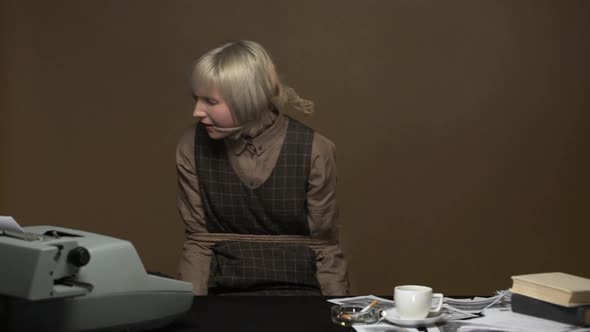 Portrait of Scared Female Hostage Trying to Get Free From Ropes While Being Kidnapped or Hurt By alt