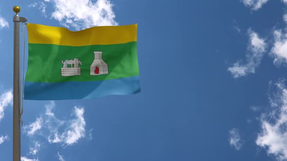 Yekaterinburg City Flag (Russia) On Flagpole alt
