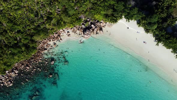 view from above the beach with stones