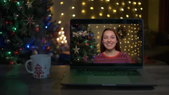 Smiling Woman on a Videocall She Is Happy and Wishing