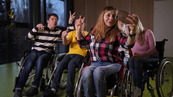 happy wheelchair people