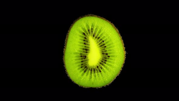Rotating Isolated Kiwi Slice alt