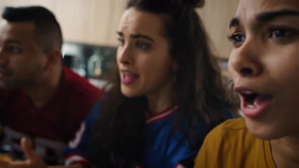 Close up video of fans cheering on their team. Shot with RED helium camera in 8K alt