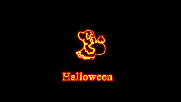 Animation of seamless moving neon lines splash screensaver for the holiday Halloween.