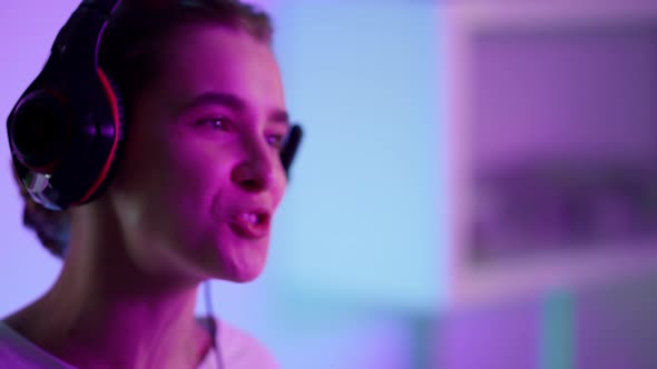 Cyber Winner Celebrating Game Triumph Closeup alt