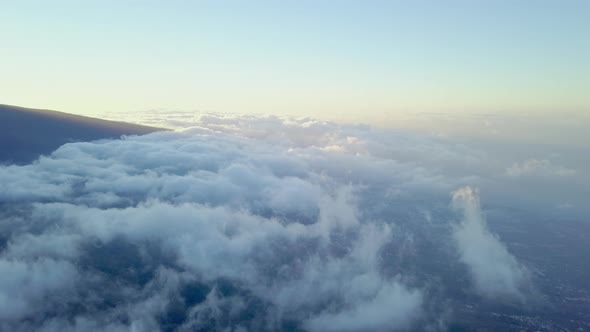 The Aerial View of the Thick White Clouds in the Sky in Tenerife Spain