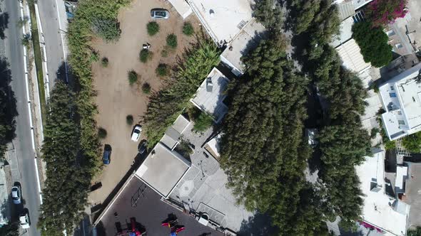 Town of Naoussa on the island of Paros in the Cyclades in Greece seen from th alt