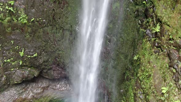 Aerial view of Caldeirao Verde waterfall, Madeira, Portugal alt