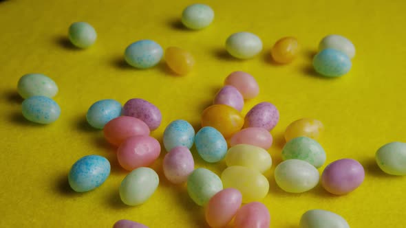 Rotating Shot of Colorful Easter Jelly Beans alt