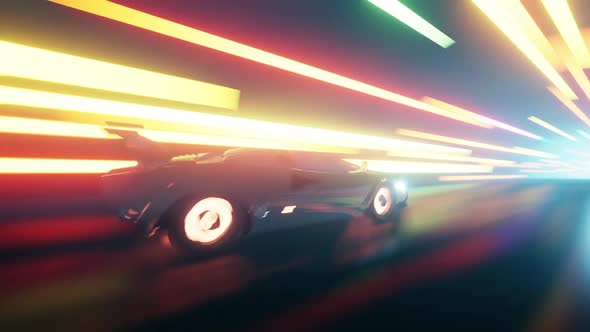 Outrun In Light Tunnel