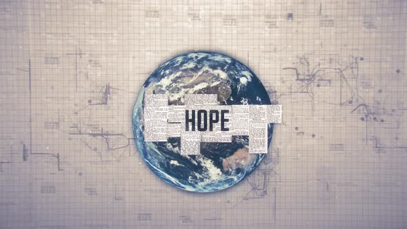 Hope Text Animation with Earth Background