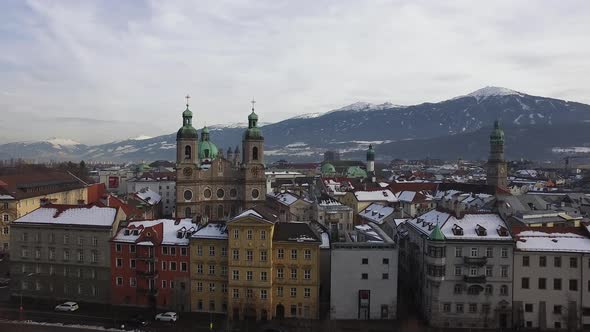 Aerial view of buildings in Innsbruck alt