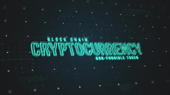 Hi-Tech Animated Cryptocurrency Text Title HUD Elements