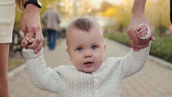 Baby Hold Hands of Parents alt