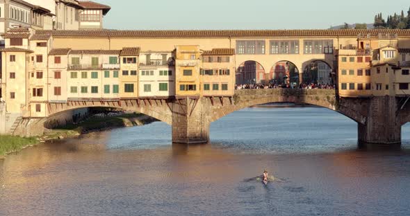 Kayaking On Arno River In Florence