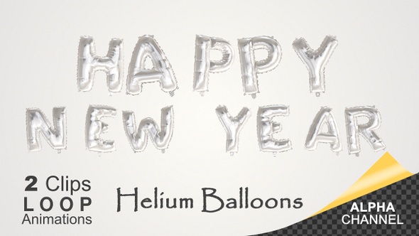New Year Celebration Silver Helium Balloons