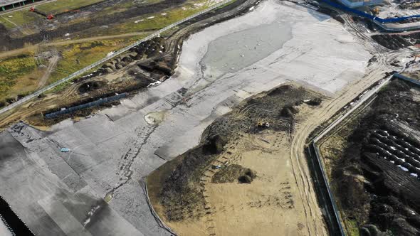 Area with Material for Waterproofing at Construction Site alt