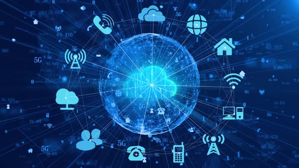 Big Data Iot Cloud Computing Cloud Service Technology Connection Network Background alt