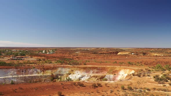 Aerial Drone Footage of an open pit mine in Meekatharra, Western Australia