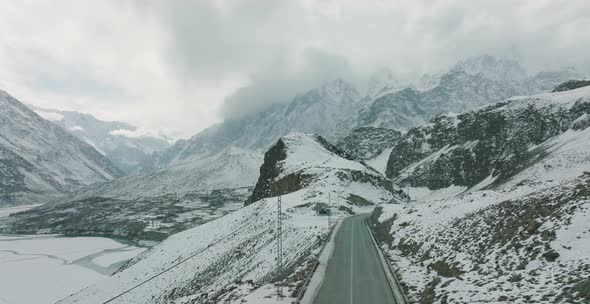 Beautiful landscape at Gulmit village, North Pakistan. alt