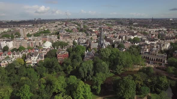 Aerial Panoramic View of Amsterdam, Netherlands alt