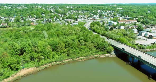 Scenic View of Small River with Beautiful Landscape Near American Small Town Sayreville New Jersey alt