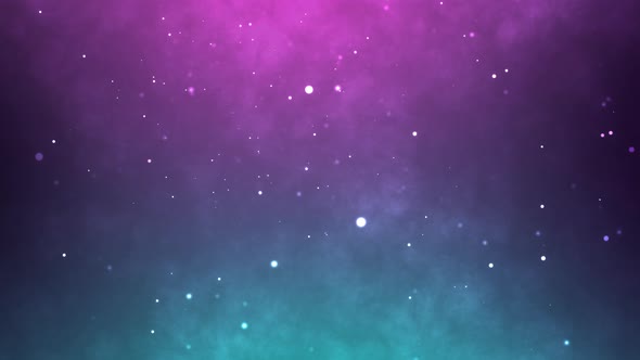 Neon particles background. Blue pink abstract glowing space