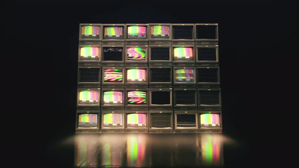 Multiscreen Vintage TV Wall alt