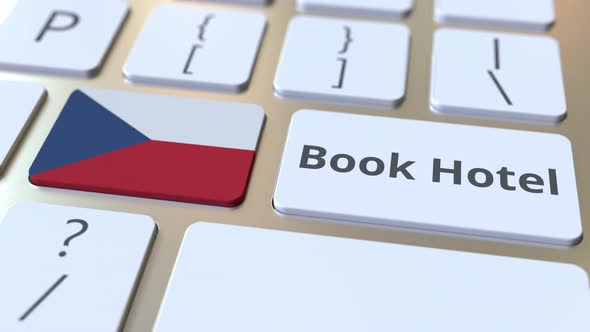 BOOK HOTEL Text and Flag of the Czech Republic on the Keyboard alt