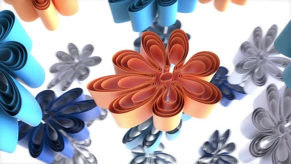 Abstract background of 3D flowers alt