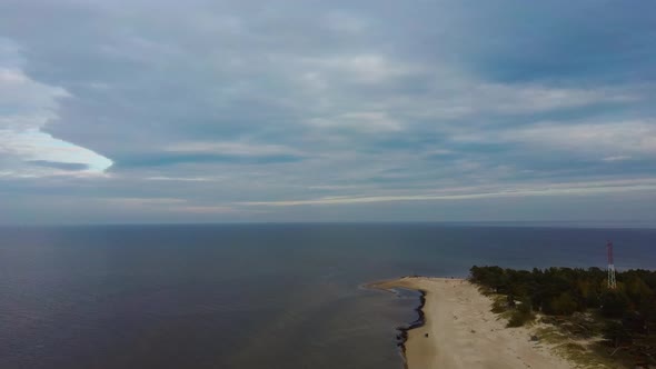 Kolka Cape, Baltic Sea, Latvia. During Autumn Evening Sunset. alt