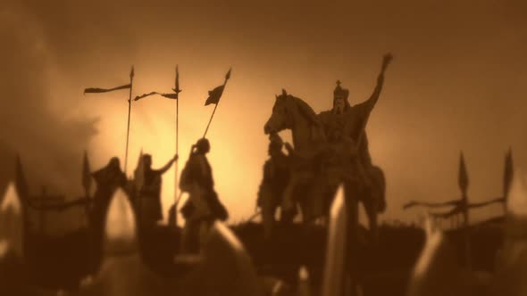 Charlemagne on a Horse with His Army alt