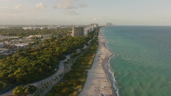 Aerial forward over Miami Beach, Florida alt