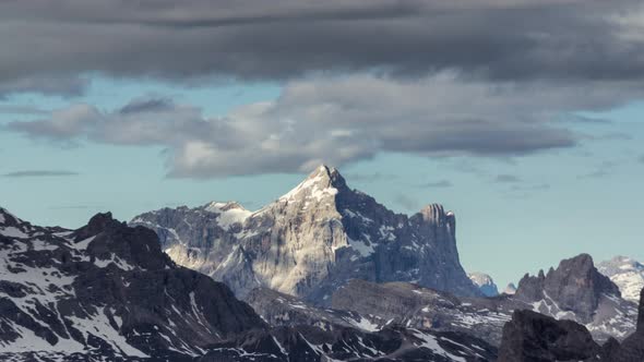 Time Lapse of Cloudscape Over Civetta Mountain in Dolomites Italy