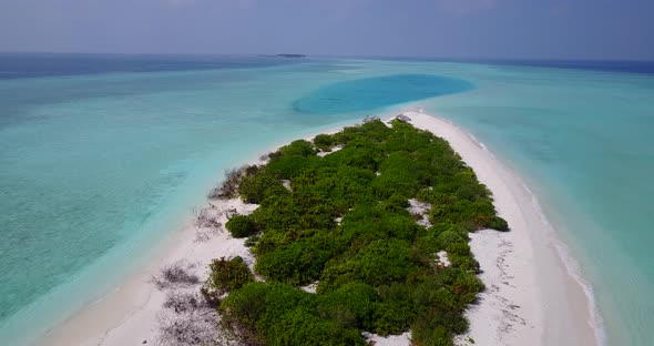 Natural overhead abstract view of a white sandy paradise beach and turquoise sea background in colou alt