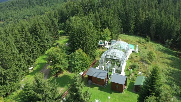 Greenhouse Science Drone Aerial Open Top Chambers Climate Change Research Plant Spruce Picea Abies