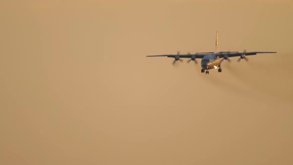 Military Airfreighter Approaching the Runway alt