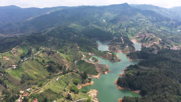 The Lake of Guatape from Rock Piedra Del Penol, Colombia alt