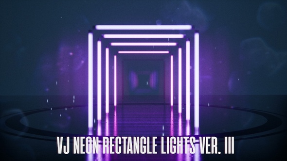 VJ Neon Rectangle Lights Loops Ver.3 - 4 Pack