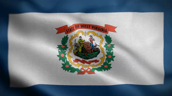 West Virginia State Flag Blowing In Wind alt