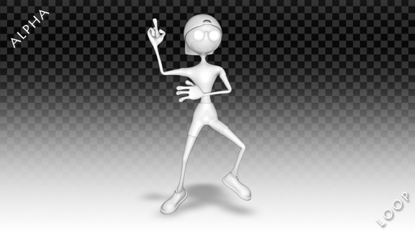 3D Man Character - Cartoon Cheerful Dance alt