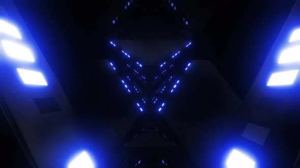 4k Blue Abstract Light Tunnel