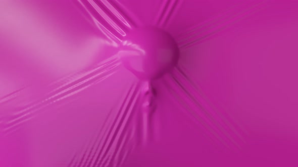 The Silhouette of a Human Skull Stretches Pink Latex. Horror Concept. 3d Render alt