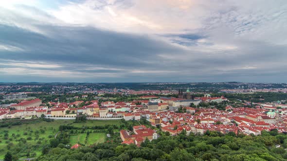 Wonderful Timelapse View To The City Of Prague From Petrin Observation Tower In Czech Republic alt