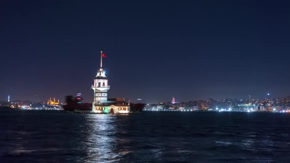 IIstanbul Bosphorus "kız Kulesi" Timelapse at Nigth