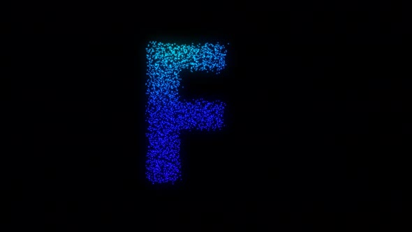 F Letter Gradient With Particles