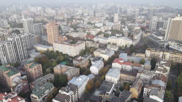 Cityscape of Kyiv, Ukraine. Aerial View, Slow Motion alt