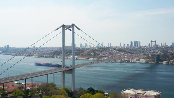 Istanbul Bosphorus Bridge Quarantine Aerial View